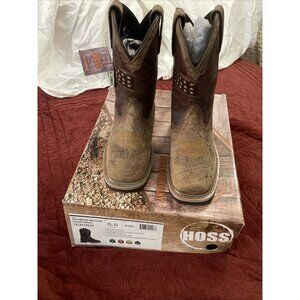 NWB Hoss Rushmore Soft Toe Boot Brown Leather Cowboy Western Stars Men Sz 5.5 M‎